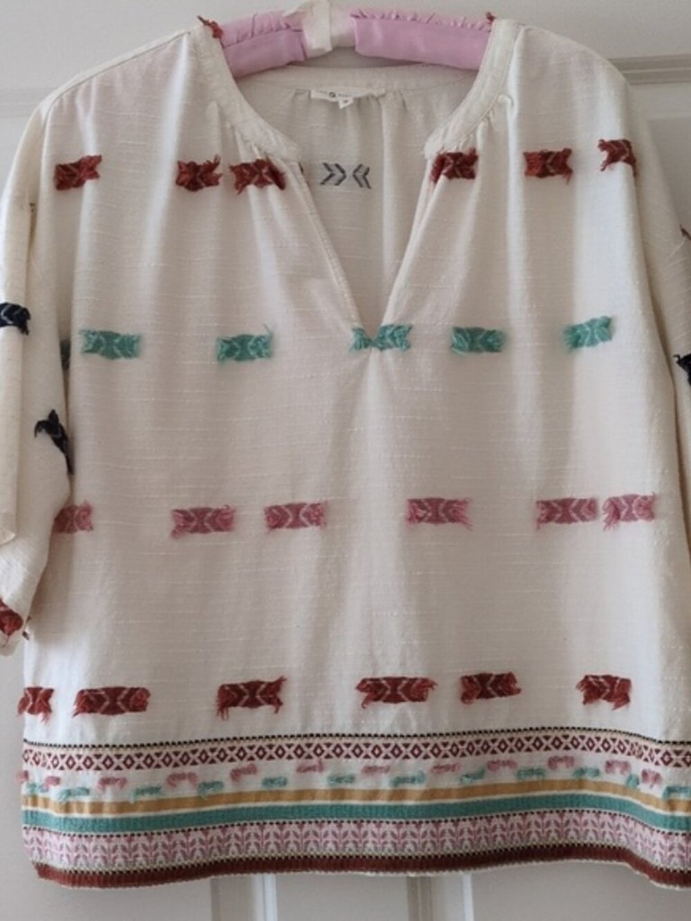 Lou & Grey for Loft top boxy textured southwest Aztec oversized M
